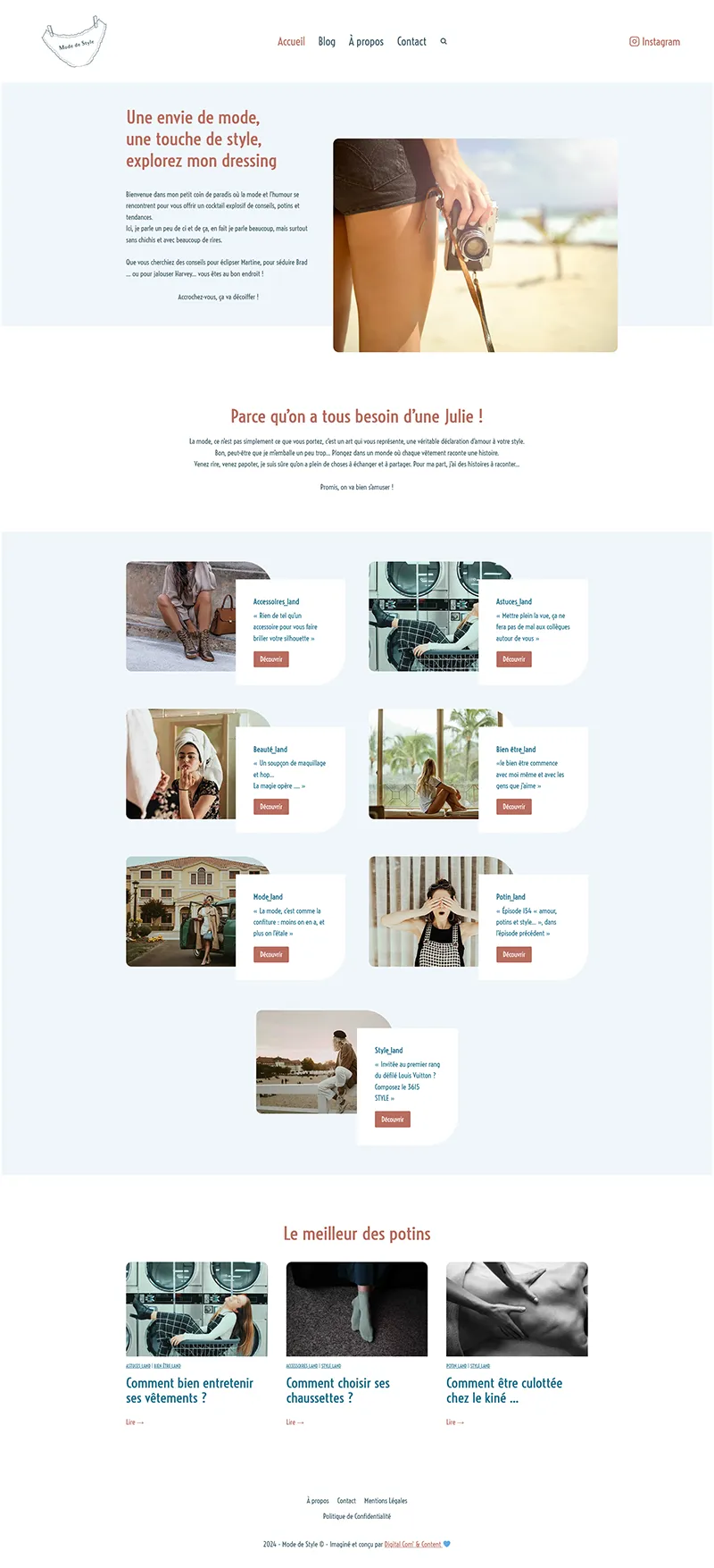 Page d'accueil du blog Mode de Style